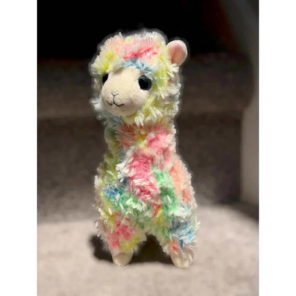 TY Beanie Boos Lola Rainbow Llama Plush 8
